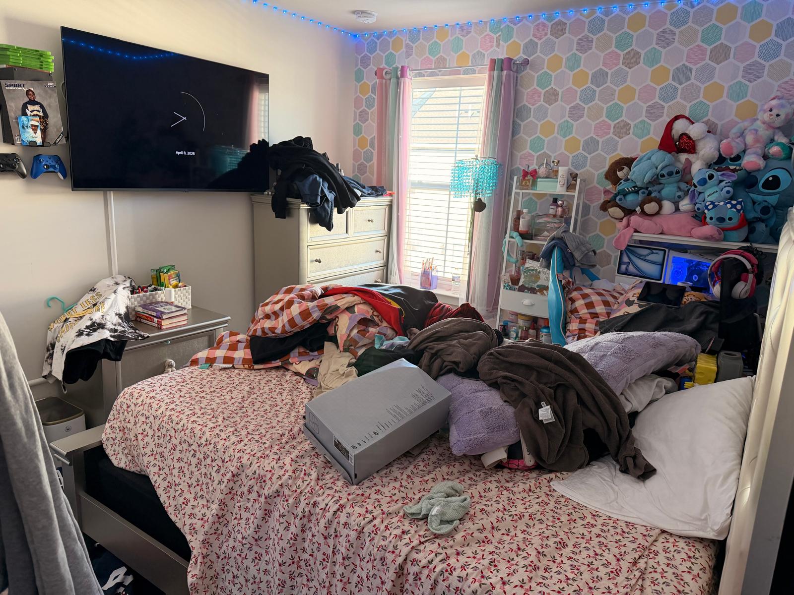 Bedroom before organizing